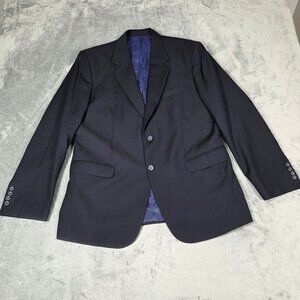 Vitale Barberis Canonico Sport Coat 40R Navy Stripe Perennial Wool Suit Jacket